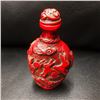Image 1 : Asian Red Peacock And Rabbit Snuff Bottle With Stopper