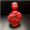Image 2 : Asian Red Peacock And Rabbit Snuff Bottle With Stopper