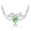 Image 1 : Austrian Crystal with Swarovski Elements - Angel wings & Love/Heart-Green