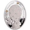 Image 1 : 2012 Poland Mint "Swan Egg" Imperial Faberge Egg - Proof Silver Coin w/ Swarovski Crystals
