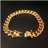Image 1 : Mens 18KT Gold Plated Cuban Link Bracelet