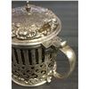 Image 6 : Antique Sterling Silver Repousse Cranberry Glass Condiment Mustard Pot Jam Jar