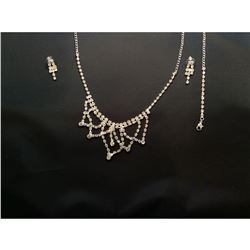 Czech Crystal Rhinestone Bridal Necklace Set