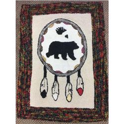 Authentic Anthony Weatherby Polar Bear First Nation Hand Hooked Rug