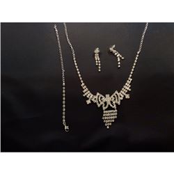 Czech Crystal Rhinestone Bridal Necklace Set