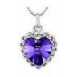Austrian Crystal with Swarovski Elements - Purple heart necklace
