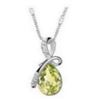 Image 1 : Austrian Crystal with Swarovski Elements - Tear drop shaped gem w/ribbon of clear gems above-Yellow