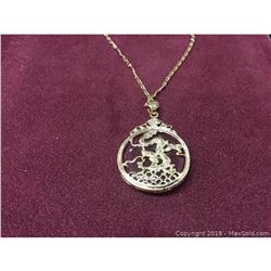 Chinese Carved Red Jade In Gold Dragon Mount