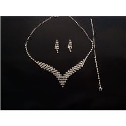 Czech Crystal Rhinestone Bridal Necklace Set