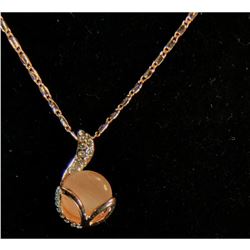 Elegant, Contemporary Opal Rhinestone Necklace