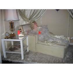 Miscellaneous props: antique French phone, end table, l