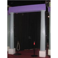 miscellaneous props: black curtain, 2 s