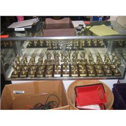 Glass display cabinet with 70+ square b