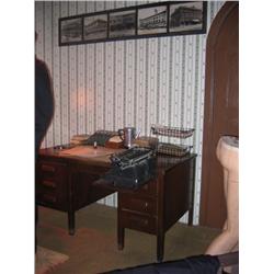 Vintage typewriter, desk - Movieland Wax Museum