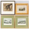 4 Engravings Wallis, Brandard, Radclyffe, Brangwyn