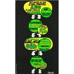 French Cartoonist Sabadel Serigraph