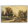 Image 2 : 19c Village Landscape Oil Canvas Signed Illegibly