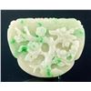 Image 3 : Burma Green Jadeite Carved Pine and Crane Toggle