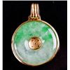 Image 2 : Chinese Green Jadeite Gilt Bezel Pendant