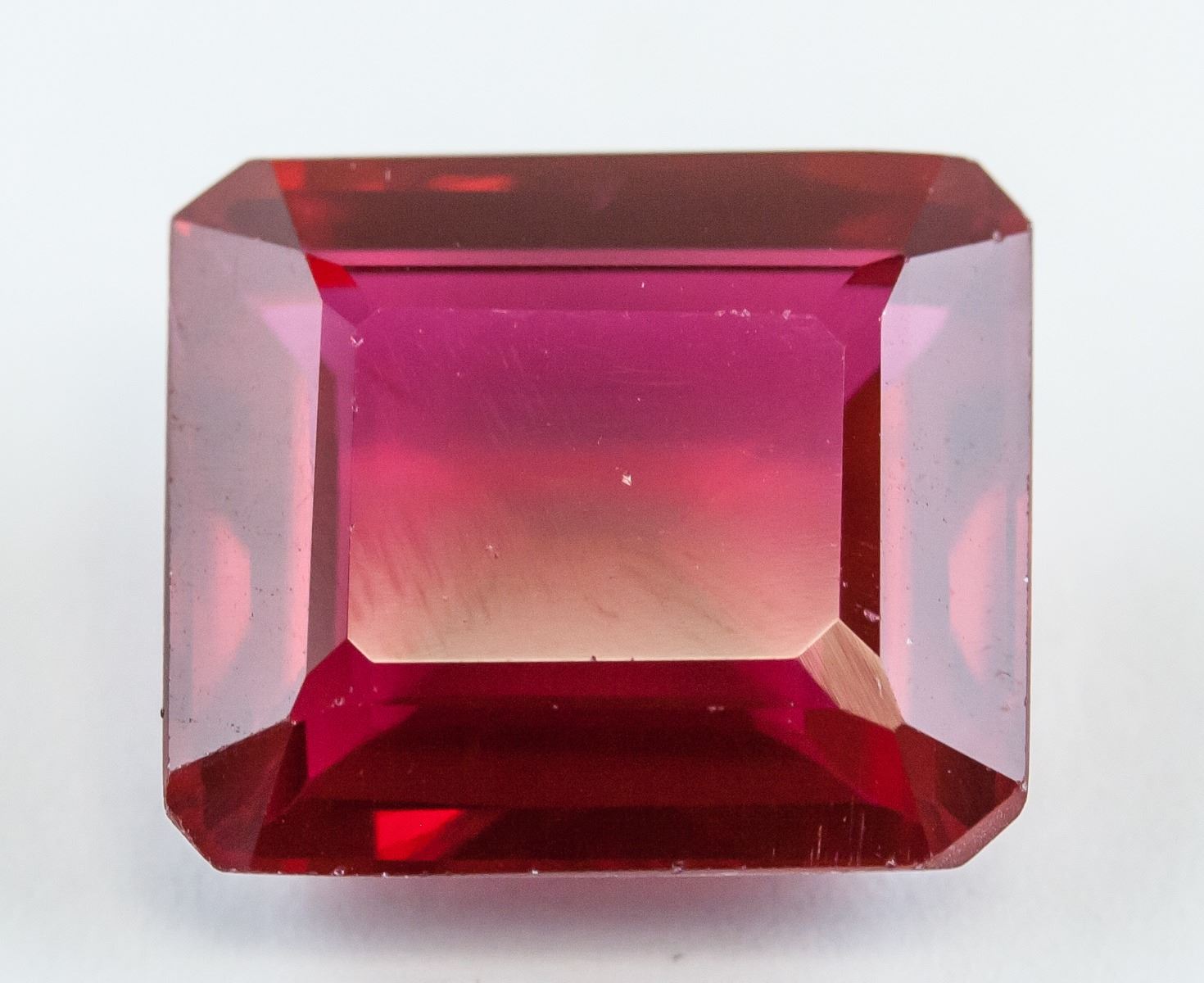 15.15ct Emerald Cut Red Ruby Gemstone AGSL