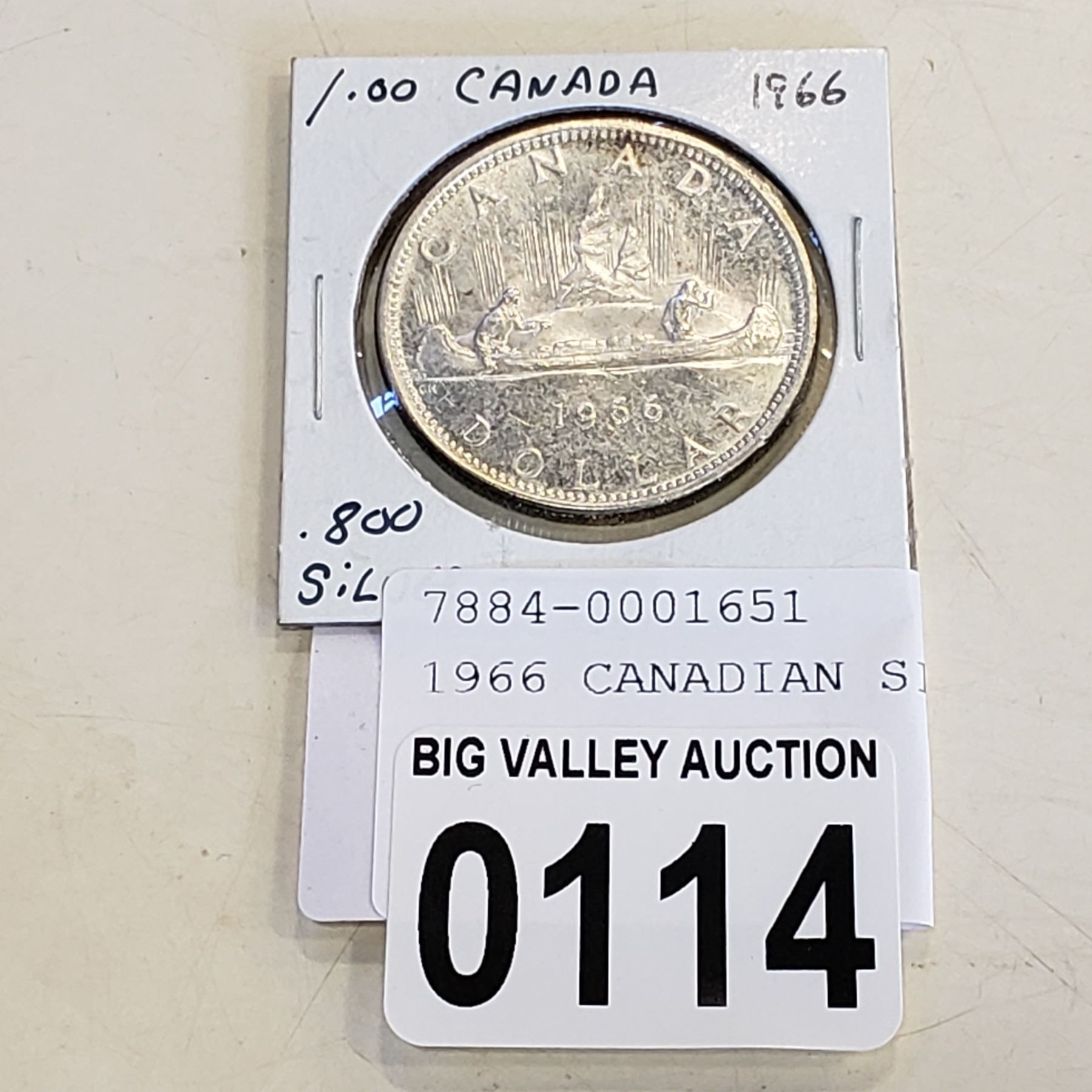 1966 CANADIAN SILVER DOLLAR Big Valley Auction 1966 CANADIAN SILVER DOLLAR Big Valley Auction