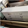 Image 2 : FREIGHT DAMAGE WHITE DRESSER, AND DARK NIGHTSTAND