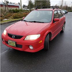 2002 MAZDA PROTEGE 5, RED, 4 DOOR, HATCHBACK. 145000KM, AUTOMATIC, 2 KEYS AND 2 FOBS AND REGISTRATIO