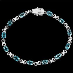 Natural SKY Oval BLUE TOPAZ  Bracelet