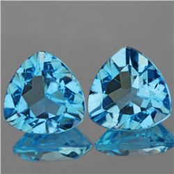 Natural Top Sky Blue Topaz Pair 10.00 MM