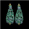 Image 1 : Natural Emerald Sapphire Tanzanite Earrings