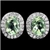 Image 1 : NATURAL Light GREEN Tea AMETHYST Earrings