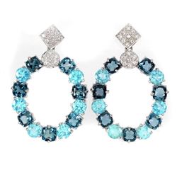 Natural London Blue & Topaz Brazil Apatite Earrings