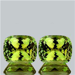 Natural AAA Green Gold Lemon Quartz Pair 12 x10 MM