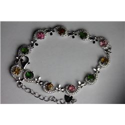 NATURAL MULTI COLOR TOURMALINE Bracelet