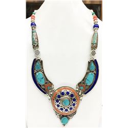 Tibet Natural Stone Tribal Queen Royal Necklace