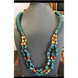 Tibet Natural Stone Tribal Queen Royal Necklace