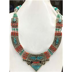 Tibet Natural Stone Tribal Queen Royal Necklace