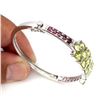Image 3 : Natural Green Peridot Rhodolite Garnet 74.86 Cts Bangle