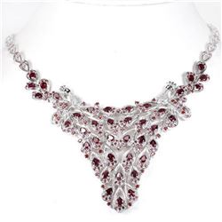 NATURAL PURPLISH PINK RHODOLITE Garnet Necklace