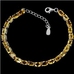 NATURAL AAA ORANGISH YELLOW CITRINE Bracelet