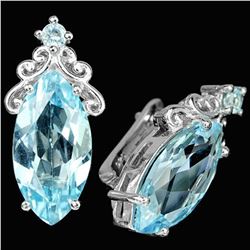 Natural 18X9MM. MARQUSIE AAA SKY BLUE TOPAZ Earring