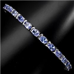 Natural Oval 6x4mm Blue Violet Tanzanite Bracelet