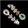 Image 3 : Natural  Emerald Fancy Sapphire Chrome Diopside Earring