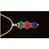 Image 2 : Awesome 8.50 cttw Ruby,Emearald & Sapphire Pendant.