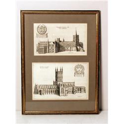 Antique Engraving English Cathedrals
