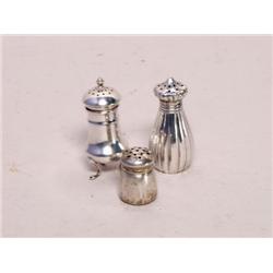 Three Sterling Silver Shakers