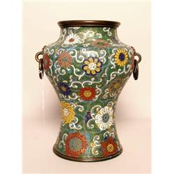 Antique Chinese Champleve Enamel Urn