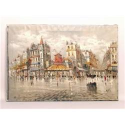French Oil on Canvas Antonio Devity