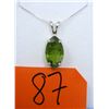 Image 1 : Custom Made 8.03 CT Peridot Pendant with Chain