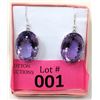 Image 1 : New 71.92 CT Amethyst Sterling Silver Earrings